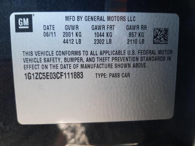 Photo 10 from auction – 2012 CHEVROLET MALIBU 1LT with VIN 1G1ZC5E03CF111883