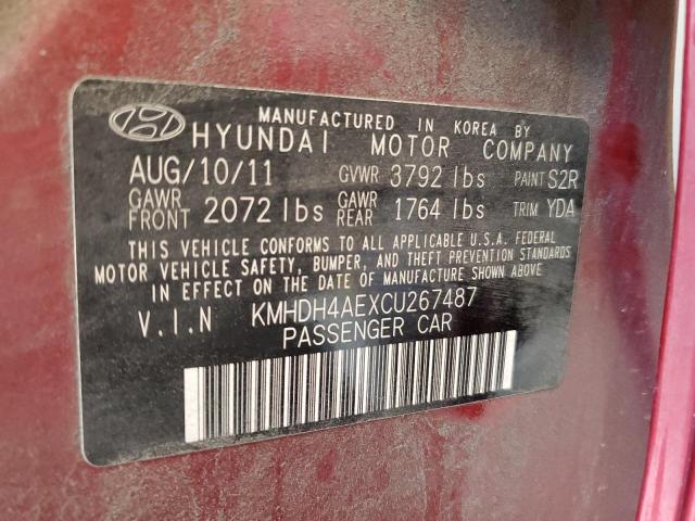 Photo 10 from auction – 2012 HYUNDAI ELANTRA GL with VIN KMHDH4AEXCU267487