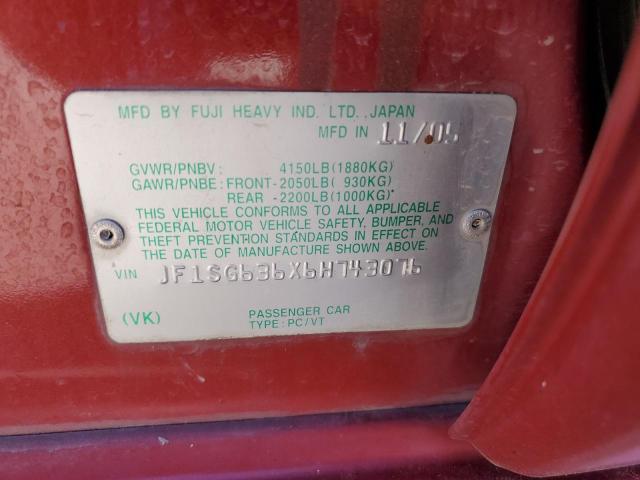 Photo 10 from auction – 2006 SUBARU FORESTER 2 with VIN JF1SG636X6H743076