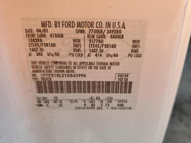 Photo 10 from auction – 2001 FORD F150 with VIN 1FTPX18L21KB43990