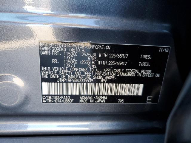 Photo 10 from auction – 2019 TOYOTA RAV4 XLE with VIN JTMP1RFV8KD005509