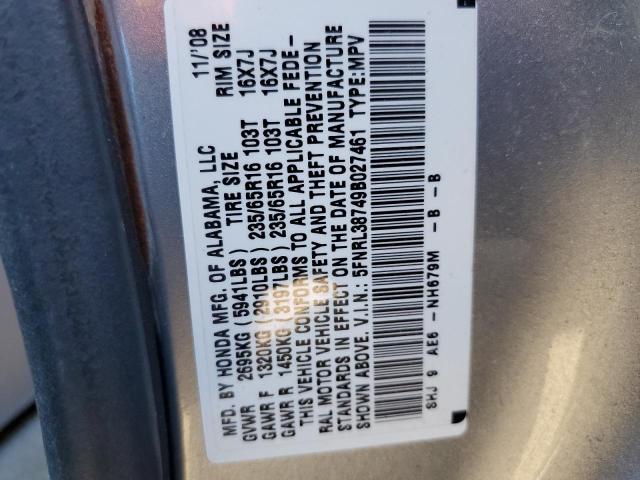 Photo 10 from auction – 2009 HONDA ODYSSEY EX with VIN 5FNRL38749B027461