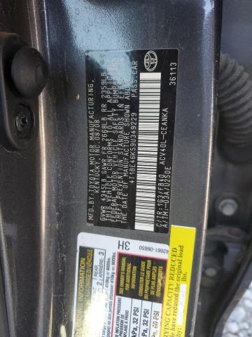 Photo 10 from auction – 2009 TOYOTA CAMRY BASE with VIN 4T1BE46K59U349229