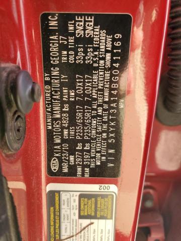 Photo 10 from auction – 2011 KIA SORENTO BA with VIN 5XYKT3A14BG041169