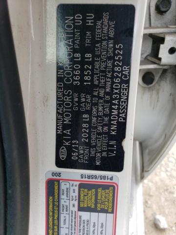Photo 10 from auction – 2013 KIA RIO LX with VIN KNADM4A3XD6282525
