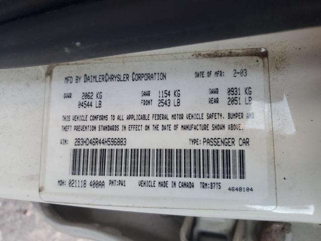 Photo 10 from auction – 2004 DODGE INTREPID S with VIN 2B3HD46R44H596883