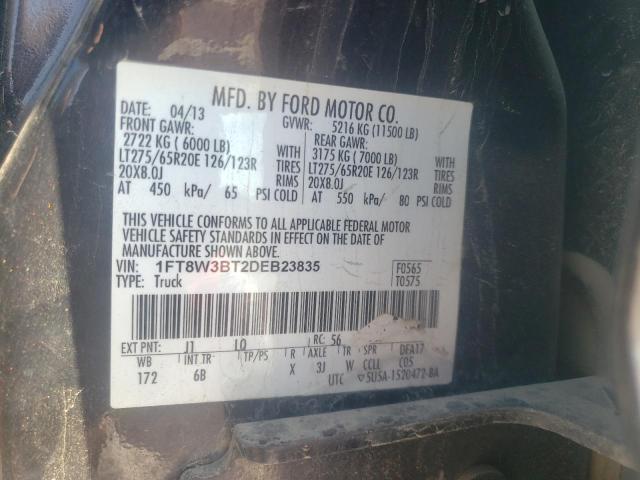 Photo 10 from auction – 2013 FORD F350 SUPER with VIN 1FT8W3BT2DEB23835