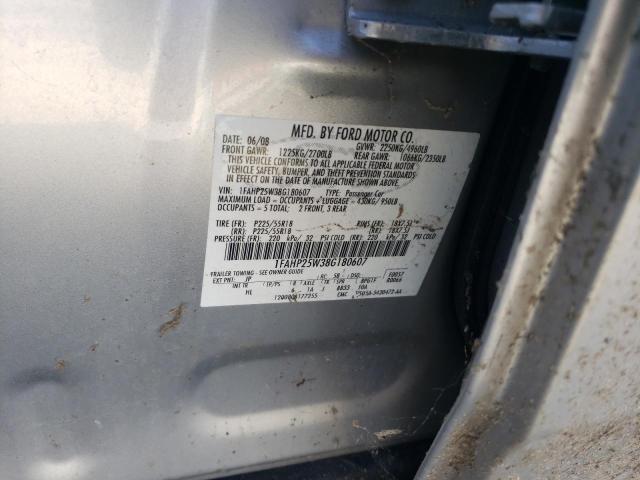 Photo 10 from auction – 2008 FORD TAURUS LIM with VIN 1FAHP25W38G180607