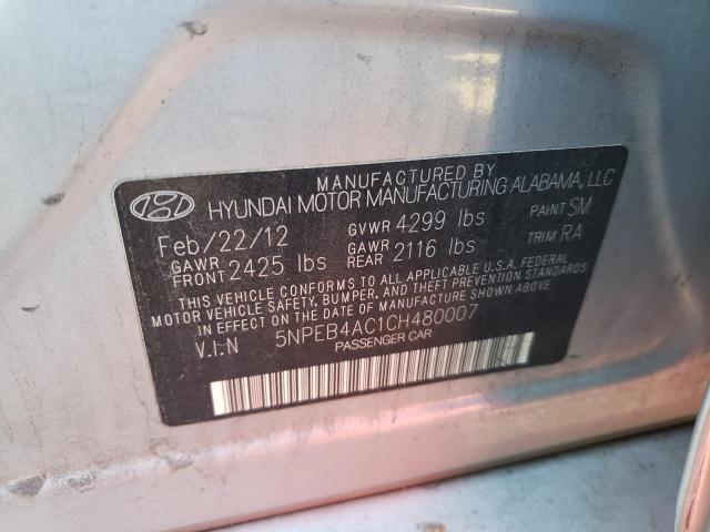 Photo 10 from auction – 2012 HYUNDAI SONATA GLS with VIN 5NPEB4AC1CH480007