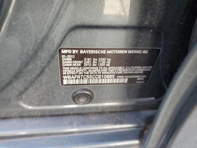 Photo 10 from auction – 2012 BMW 5 SERIES with VIN WBAFR7C55CC810885