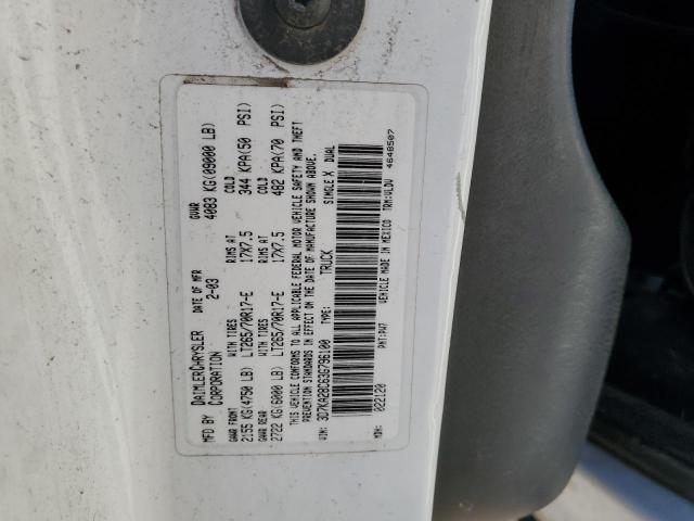 Photo 10 from auction – 2003 DODGE RAM 2500 S with VIN 3D7KA28C63G796100