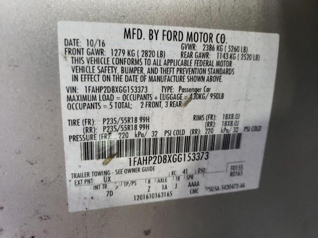 Photo 10 from auction – 2016 FORD TAURUS SE with VIN 1FAHP2D8XGG153373