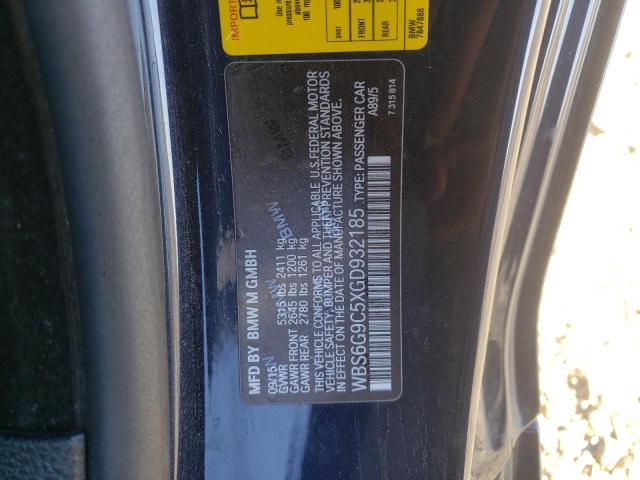 Photo 10 from auction – 2016 BMW M6 with VIN WBS6G9C5XGD932185
