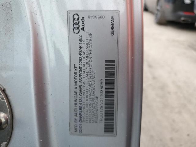 Photo 10 from auction – 2001 AUDI TT QUATTRO with VIN TRUUT28N011035059