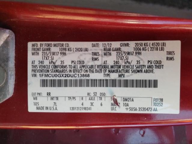 Photo 10 from auction – 2013 FORD ESCAPE SE with VIN 1FMCU0GX2DUC13868