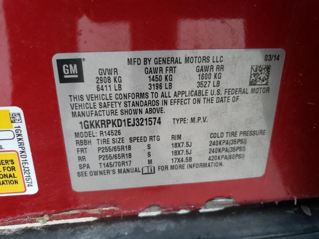 Photo 10 from auction – 2014 GMC ACADIA SLE with VIN 1GKKRPKD1EJ321574