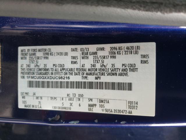 Photo 10 from auction – 2013 FORD ESCAPE SE with VIN 1FMCU0GXXDUC98216
