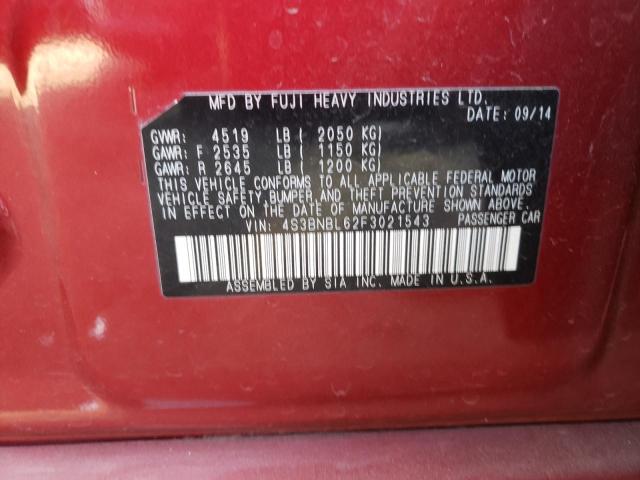 Photo 10 from auction – 2015 SUBARU LEGACY 2.5 with VIN 4S3BNBL62F3021543