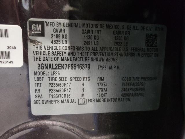Photo 10 from auction – 2015 CHEVROLET CAPTIVA LS with VIN 3GNAL2EK7FS516379
