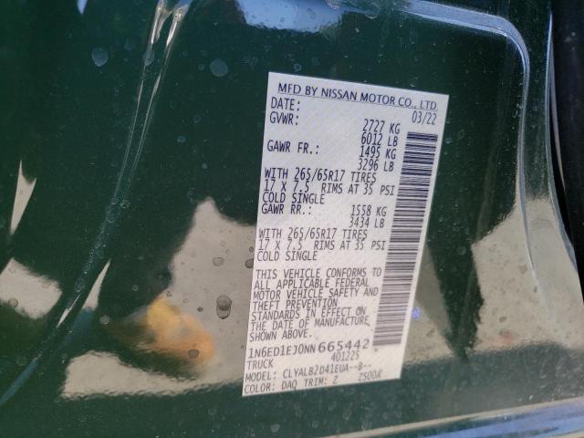 Photo 10 from auction – 2022 NISSAN FRONTIER S with VIN 1N6ED1EJ0NN665442