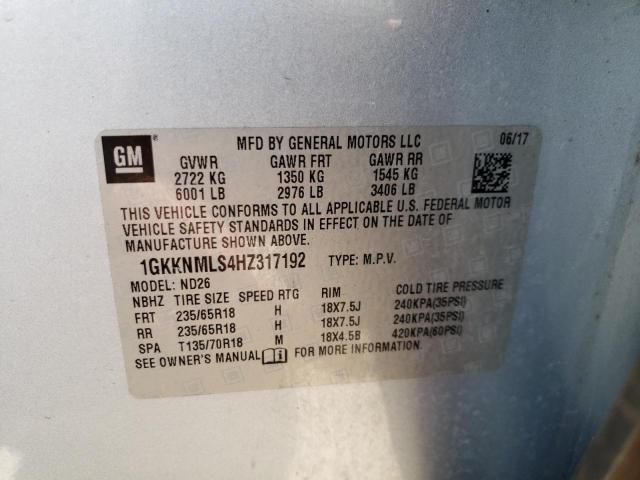 Photo 10 from auction – 2017 GMC ACADIA SLT with VIN 1GKKNMLS4HZ317192