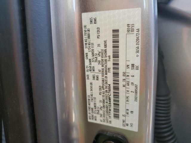 Photo 10 from auction – 2021 FORD F150 SUPER with VIN 1FTFW1E84MFC76004