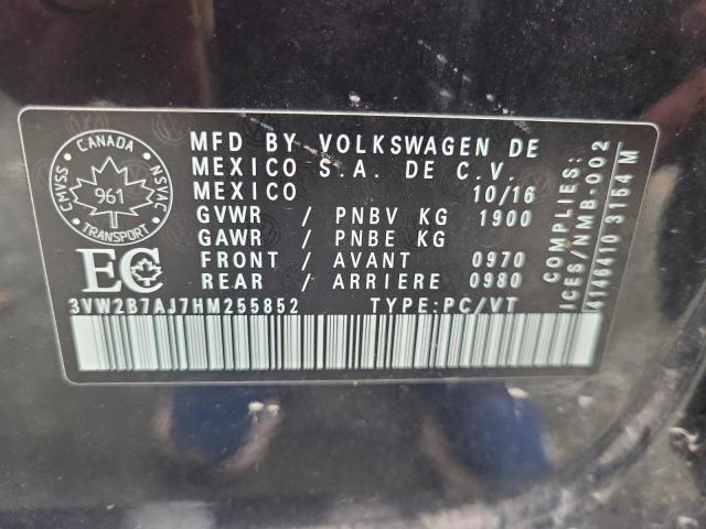 Photo 10 from auction – 2017 VOLKSWAGEN JETTA S with VIN 3VW2B7AJ7HM255852