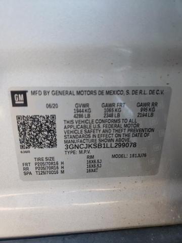 Photo 10 from auction – 2020 CHEVROLET TRAX LS with VIN 3GNCJKSB1LL299078