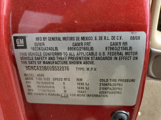 Photo 10 from auction – 2009 CHEVROLET HHR LT with VIN 3GNCA23B69S532076