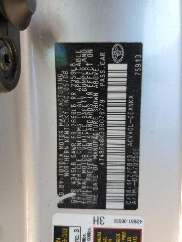 Photo 10 from auction – 2009 TOYOTA CAMRY BASE with VIN 4T4BE46K39R076779