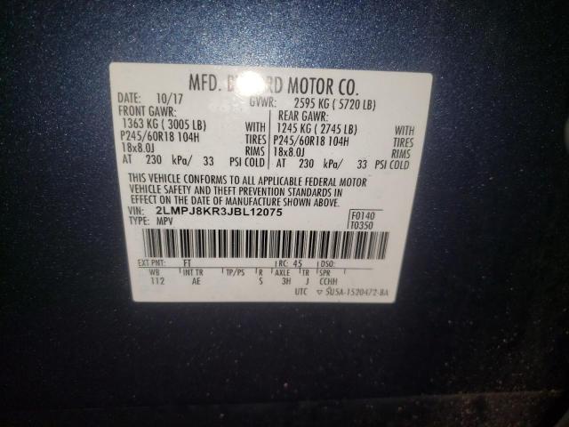 Photo 10 from auction – 2018 LINCOLN MKX SELECT with VIN 2LMPJ8KR3JBL12075
