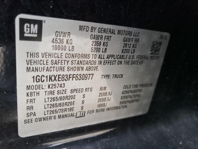 Photo 10 from auction – 2015 CHEVROLET SILVERADO with VIN 1GC1KXE83FF630977