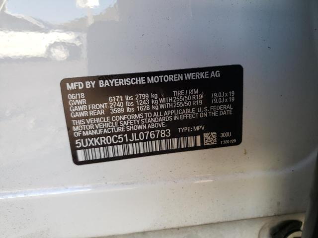 Photo 10 from auction – 2018 BMW X5 XDRIVE3 with VIN 5UXKR0C51JL076783