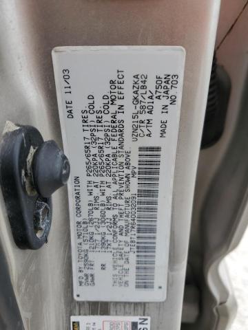 Photo 10 from auction – 2004 TOYOTA 4RUNNER LI with VIN JTEBT17R640032091