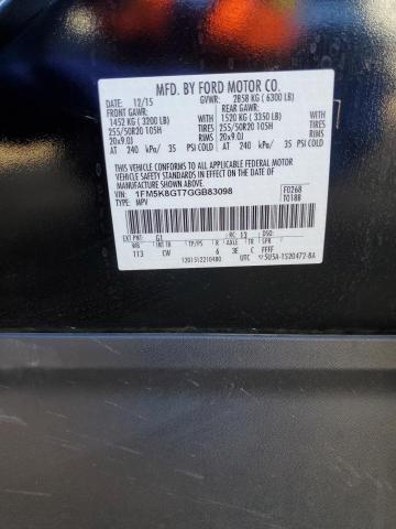 Photo 10 from auction – 2016 FORD EXPLORER S with VIN 1FM5K8GT7GGB83098
