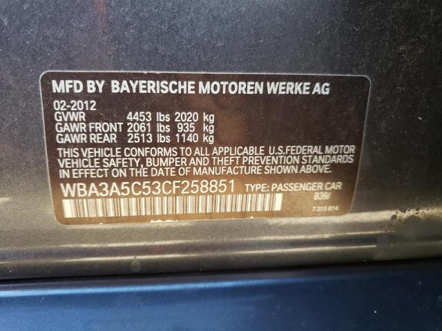Photo 10 from auction – 2012 BMW 328 I with VIN WBA3A5C53CF258851