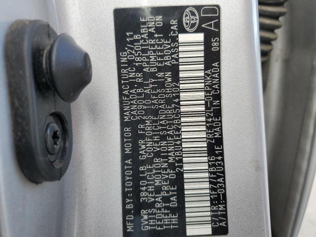 Photo 10 from auction – 2011 TOYOTA COROLLA BA with VIN 2T1BU4EE2BC574102