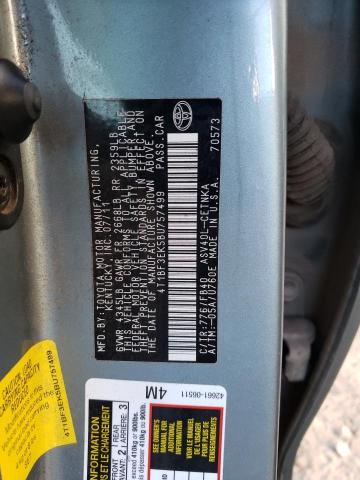 Photo 10 from auction – 2011 TOYOTA CAMRY BASE with VIN 4T1BF3EK5BU757499
