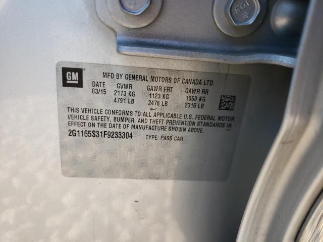 Photo 10 from auction – 2015 CHEVROLET IMPALA LTZ with VIN 2G1165S31F9233304