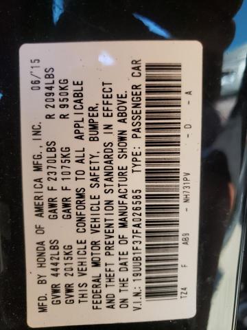 Photo 10 from auction – 2015 ACURA TLX with VIN 19UUB1F37FA026585