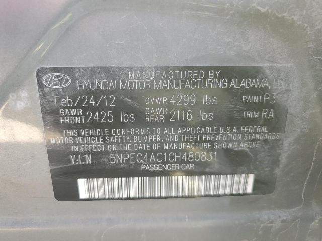 Photo 10 from auction – 2012 HYUNDAI SONATA SE with VIN 5NPEC4AC1CH480831