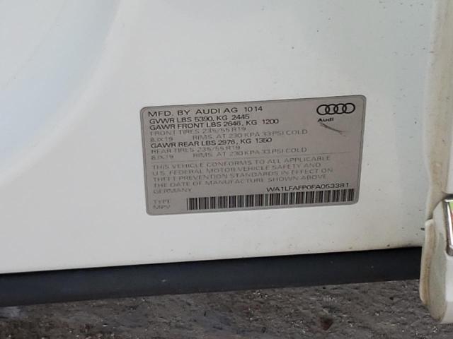 Photo 10 from auction – 2015 AUDI Q5 PREMIUM with VIN WA1LFAFP0FA053381