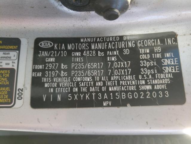 Photo 10 from auction – 2011 KIA SORENTO BA with VIN 5XYKT3A15BG022033