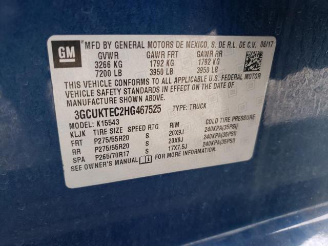 Photo 10 from auction – 2017 CHEVROLET SILVERADO with VIN 3GCUKTEC2HG467525