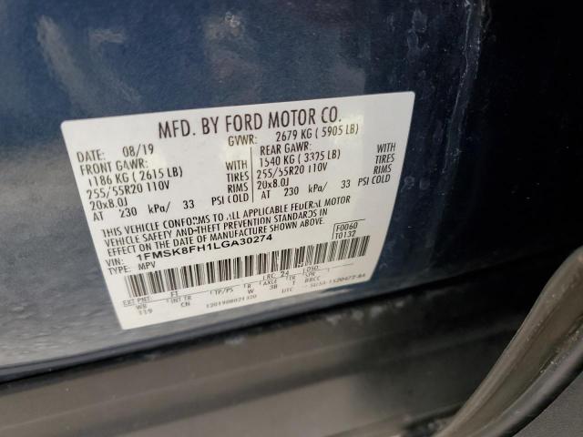 Photo 10 from auction – 2020 FORD EXPLORER L with VIN 1FMSK8FH1LGA30274