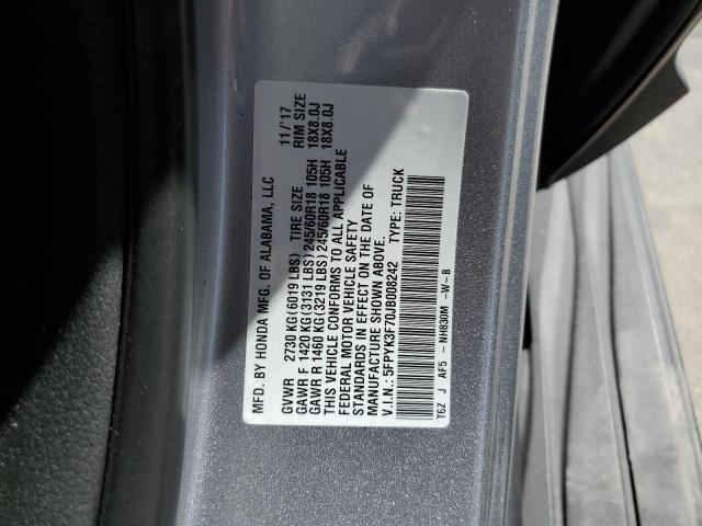 Photo 10 from auction – 2018 HONDA RIDGELINE with VIN 5FPYK3F70JB008242