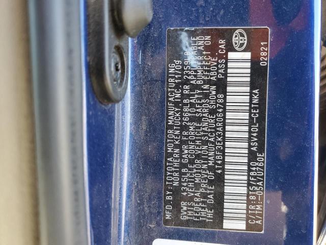 Photo 10 from auction – 2010 TOYOTA CAMRY BASE with VIN 4T4BF3EK3AR064788