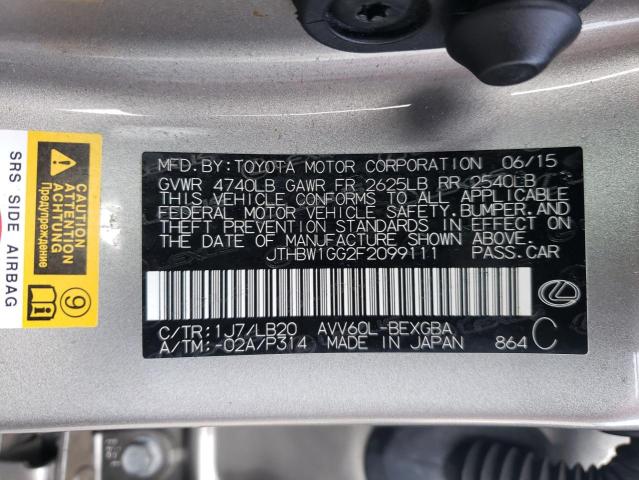 Photo 10 from auction – 2015 LEXUS ES 300H with VIN JTHBW1GG2F2099111