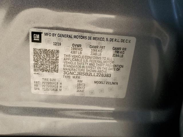 Photo 10 from auction – 2020 CHEVROLET TRAX PREMI with VIN 3GNCJRSB2LL228383
