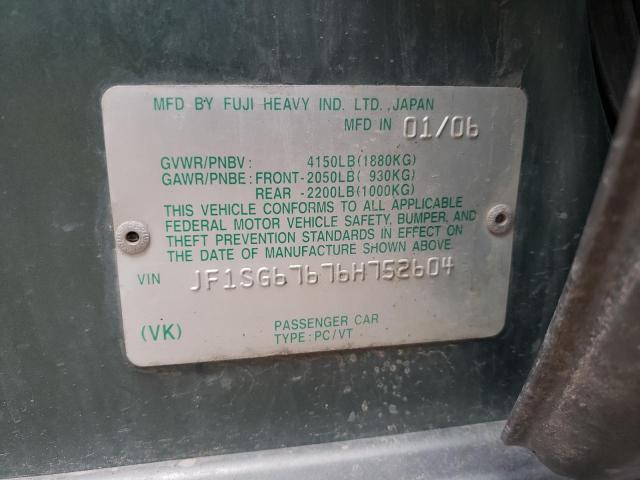 Photo 10 from auction – 2006 SUBARU FORESTER 2 with VIN JF1SG67676H752604